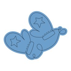 Winter Mitten Gloves with a Star Sketch Design