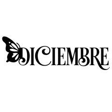 Diciembre Butterfly Spanish Word December