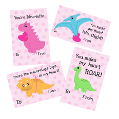 Dinosaur Valentine Printable Cards