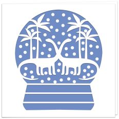 Diplodocus Dinosaur Snow Globe Christmas Holiday Card