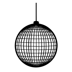 Disco Ball Silhouette Stencil Cut File