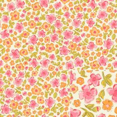 Retro 70s Floral Peachy Pink and Orange Flowers Printable Pattern Background