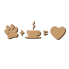 Dogs + Coffee = Love Dog - Cute Pet & Coffee Lover Cut File