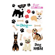 Dog Mom Sticker Sheet – Cute Dogs, Paws, and Bones for Fur Mamas Sticker Sheet
