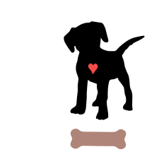 Dog Silhouette with journaling Bone Shape SVG