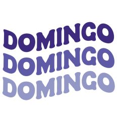 Domingo Sunday Spanish Retro Wavy Layered Word