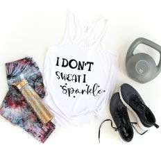 I Don't Sweat, I Sparkle SVG Fun Fitness Tank Top Design