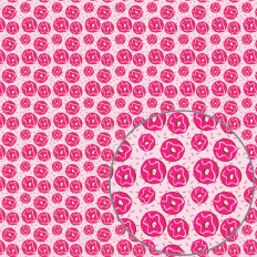 Strawberry Frosted Donut and Sprinkles Printable Pattern Paper