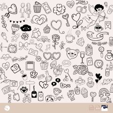 Valentine's Day Doodles for Cards and Crafts
