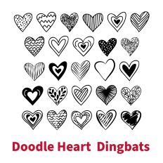 HNC Doodle Heart Dingbat Font
