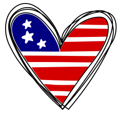 Heart with Stars and Stripes