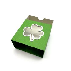Drawer box with a clover-shaped window