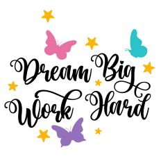 Dream Big Work Hard Butterfly Quote