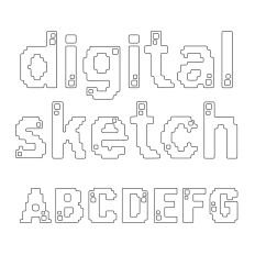 BFC Digital Party Sketch Font Pixel Sketch