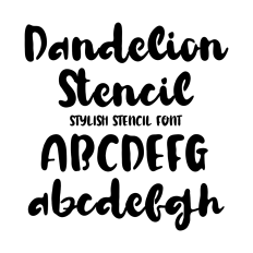 Dandelion Stencil Brush Script Stencil Font