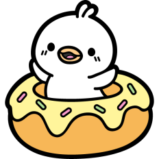 cute duck in a donut