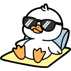 baby duck relaxing at the beach