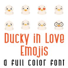 Ducky In Love Emojis Full Color Font