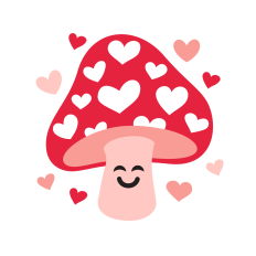 Cute Mushroom Hearts for Cardstock