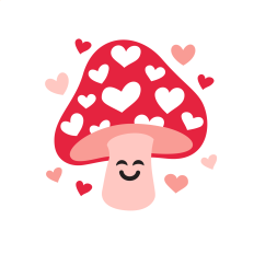 Cute Mushroom Hearts for Vinyl