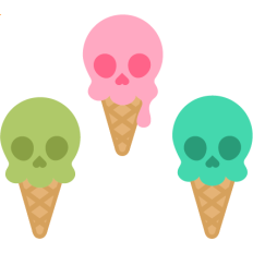 Skull Ice Cream Cone for Vinyl