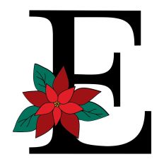 E Poinsettia Monogram