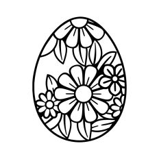 Easter egg with flowers