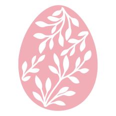 Easter egg with leaves and branches