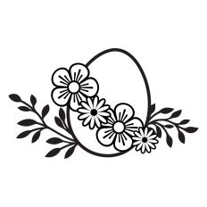 Easter egg with flowers