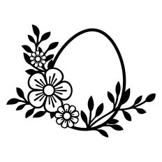 Floral Easter egg clipart