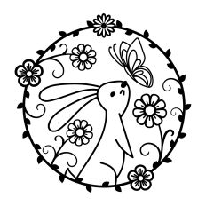 Easter bunny with flowers