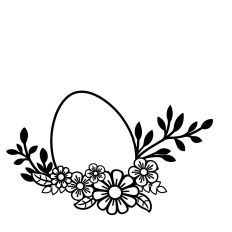 Easter egg with flowers