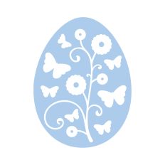 Easter egg with butterflies and flowers