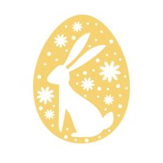 Easter egg with bunny and flowers