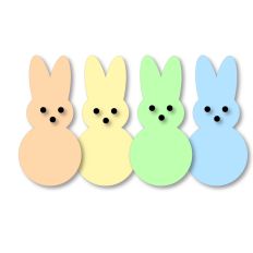 Easter, Spring, Rainbow Marshmallow Bunny Sweet Treat Cut File 