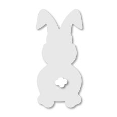 Easter, Spring,  Bunny Silhouette with Cotton Tail and Bent Ears Cut File
