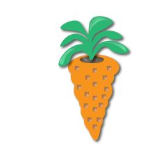 Easter Spring Pixel Dot Carrot - Retro Carrot Cut File 