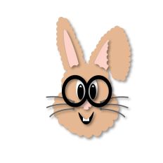 Easter, Spring, Nerdy Bunny - Cute Bunny with Glasses Cut File
