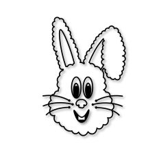 Easter, Spring, Fluffy Bunny Face Cut File