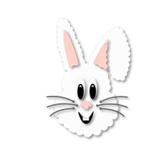 Easter, Spring, Fluffy White Bunny Face cut file