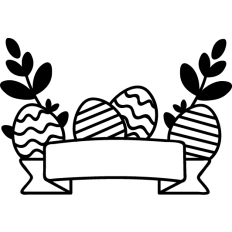 easter banner lineart with easter eggs