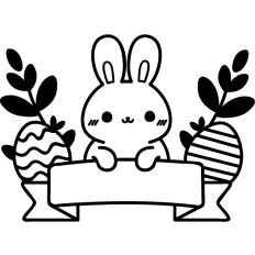 easter bunny banner outline
