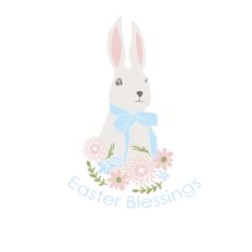 Easter Bunny Blessings With Flowers