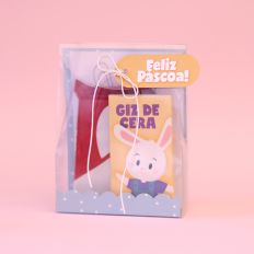 Bolsinha de Páscoa em Acetato com Kit de Colorir - Coelho/Azul