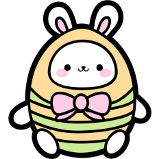 cute easter bunny in egg costume