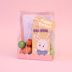 Clear Easter Bag with Coloring Kit - Pink Bunny