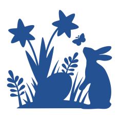 Easter Bunny Garden Vignette - for Paper Crafting - Silhouette Studio Design