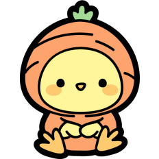cute easter chick in a carrot costume