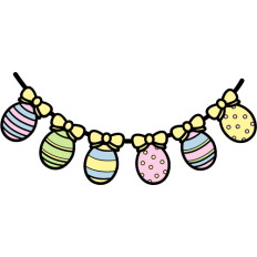 easter eggs decor banner