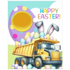 Construction Truck Easter Doh Party Favor Label Card